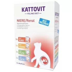   Konzerv macskáknak - Kattovit non -renal Kotów Farma Mix ízek 12x85g