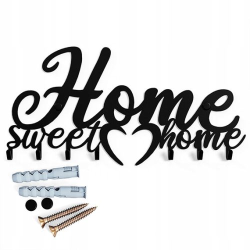 Fogas fal tartó "Home Sweet Home" a kulcsokhoz