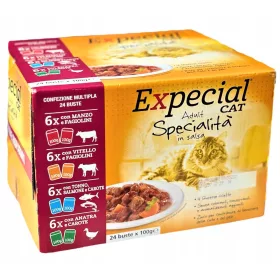   Konzerv macskáknak - 48x100 g expeikális étel nedves tasak a macskakeverékhez