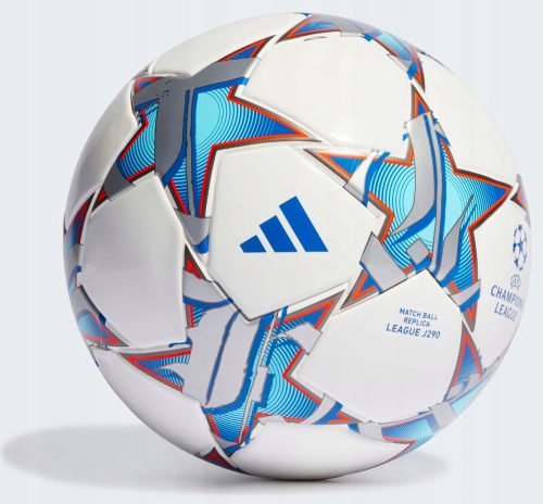 Futball játék - Adidas UCL Junior 290 League 23/24 futball, fehér és kék, 4-es méret