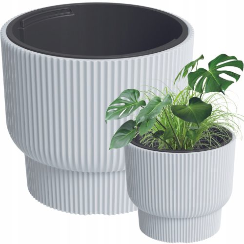  Virágcserép DTU24 29,9 cm x 29,9 x 27 cm, fehér műanyag