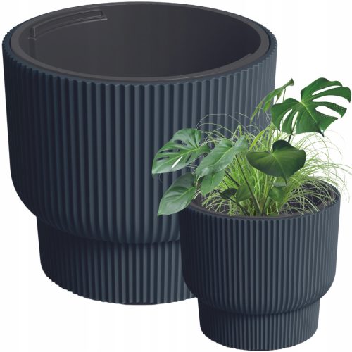  Virágcserép DTU24 29,9 cm x 29,8 x 27 cm műanyag antracit