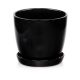 Virágcserepek - Polnix virágcserép 24 cm x 24 x 20 cm átmérőjű 24 cm kerámia fekete