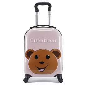   Gyermek bőrönd - BEAR 3D Bőrönd GYERMEKEK 4 KEREKES UTAZÁSHOZ