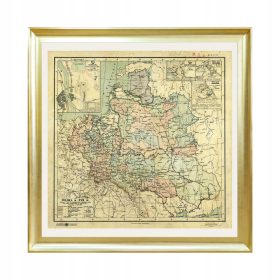   Poszter - Poszter Lengyelország a 17. században: határok 1619-ből építészet, oktatás, tájak, növények, művészet keretben 78,2 x 78,2 cm