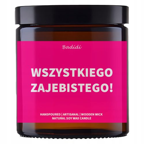 Gyertya - Szója illatú gyertya Happy Birthday Badidi 1 db.