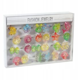   Gyűrű gyerekeknek - Gyűrűk a lányok számára izzó LED 24 darab