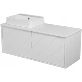  TRETTO fehér fürdőszoba szekrény + mosdó 120