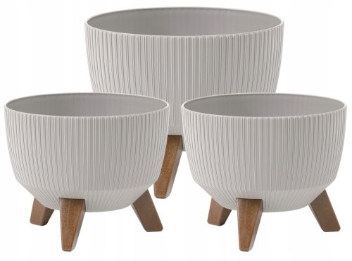  2× Lamela Roma Jumper taupe virágcserép 24x15 cm + Lamela virágcserép 29 cm x 29 x 18 cm átmérő 29 cm műanyag barna és bézs árnyalatok