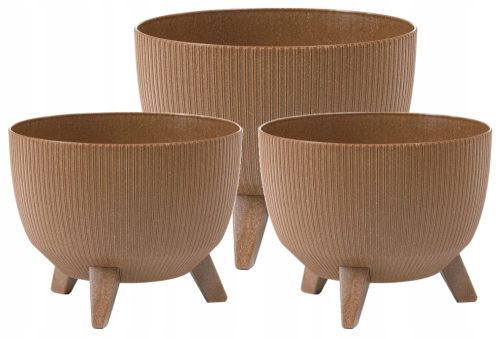  2× Lamela Roma Jumper virágcserép natúr fa 24x15 cm + Lamela Roma Jumper Eco Wood virágcserép natúr fa 29x18 cm