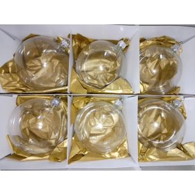   Karácsonyi díszek - Átlátszó üvegcsecsebecse 10 cm 6 db