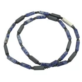    Férfi nyaklánc természetes kövekkel, hematittal, szodalittal