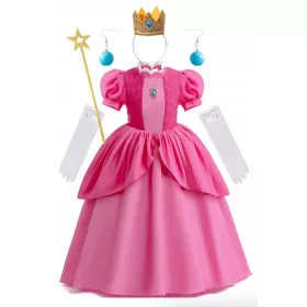 Lány jelmez - Ruha ruha hercegnő Peach Mario 116/122