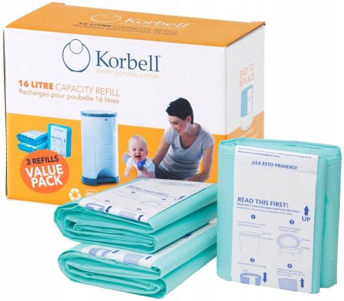 Pelenka kosár - Korbell zacskó pelenka a kosárban 16l 3pak