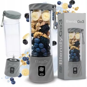    BlendyGo kehely turmixgép Smoothie mixer mini kehely turmixgép 3 250 W ezüst/szürke