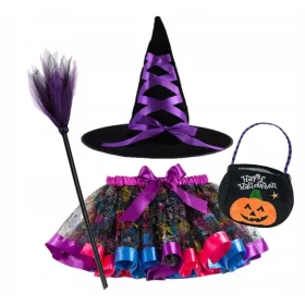   Lány jelmez - HALLOWEENI KELLEMEZ BOSZORKÁNY, BOSZORKÁNY, SEPRŐ 104/128