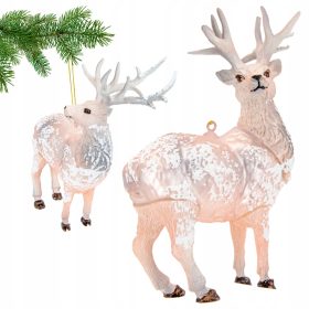   Karácsonyi díszek - Üveg csecsebecse Jelonek medál szarvas - 13 cm