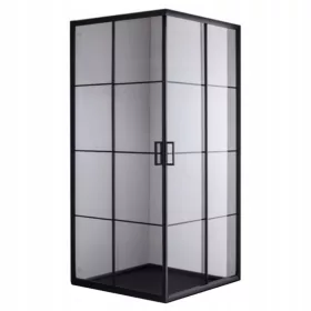   Hydrosan BL32A zuhanykabin 80x80 FEKETE tolóajtók 80 x 80 cm