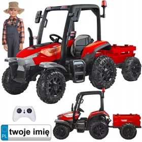   Elektromos traktor gyerekeknek - Nagy traktor 4x4 -es pótkocsival+ pilóta lámpa PA0266