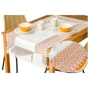   Abrosz, futó - Asztali futó, fehér, krémszínű, 120 x 60 cm