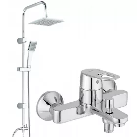   Grohe BAULOOP egykaros falra szerelhető kádcsaptelep, króm + Kuchinox Hiro zuhanykészlet