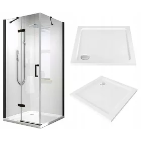   Reihe Livo zuhanykabin csuklós ajtókkal 90 x 90 cm + Reihe Coda négyzet alakú zuhanytálca 90 x 90 cm