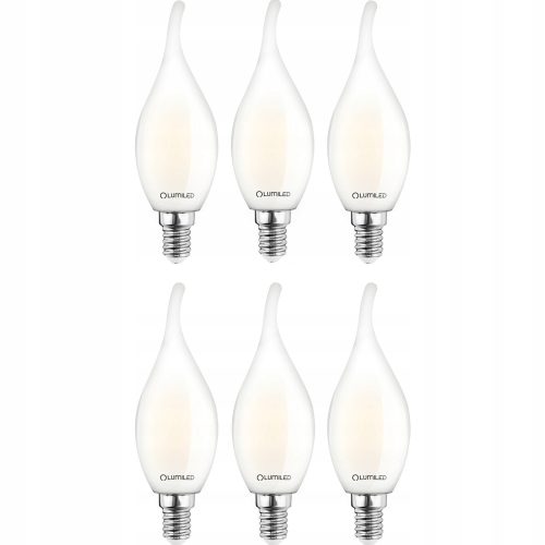 6x LED izzó láng E14 7W = 60W 4000K Izítószál