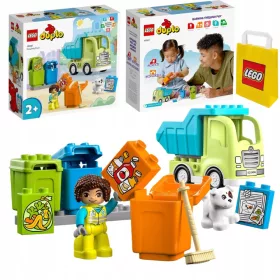    LEGO Duplo 10987 Újrahasznosító Teherautó + LEGO Papírtáska 6315786 Sárga 24x8x18 cm