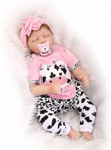 Gyűjthető baba - 55 cm -es alvó újjászületett baba, mint egy igazi baba
