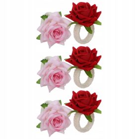   Karácsonyi asztaldíszítés - 6 darab len szalvéták gyűrűsek