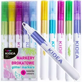    Csillogó markerek gyerekeknek Dekoratív markerek 5 db Kidea marker készlet