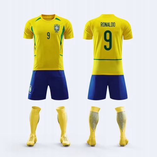 Kosárlabda ruhakészlet - 2002 CBF otthoni futballkészlet 9. számú Ronaldo + zokni