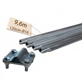   ÖSSZEHAJTHATÓ FÖLDELŐTÜS VILLÁMVÉDŐ HOGANYZOTT PV 8x1,2m 9,6m