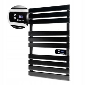    LÉTRA FÜRDŐSZOBA RADIÁTOR, elektromos, 500W + TÁVIRÁNYÍTÓ, fekete