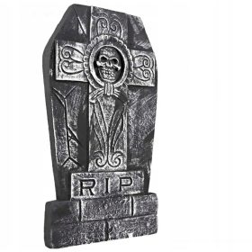  Sírkő kereszttel és koponyával - 50x27 cm Halloween