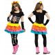 Lány jelmez - Coco Halloween 128/140 csontváz ruha