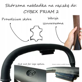    Cybex Priam 2 babakocsi fogantyújának fűzős bőr huzata, valódi bőr