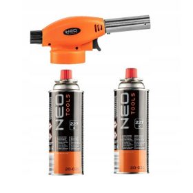   Gázégő - Neo gázégő lutlampa gázforrasztó vasaló + 2 gáz