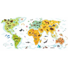   Gyermek falragaszok - Gyerek matricák a világ faltérképéhez