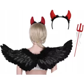   Lány jelmez - ÖRDÖG KELLEMEZ DEVIL HALLOWEEN WINGS SZARV 60cm