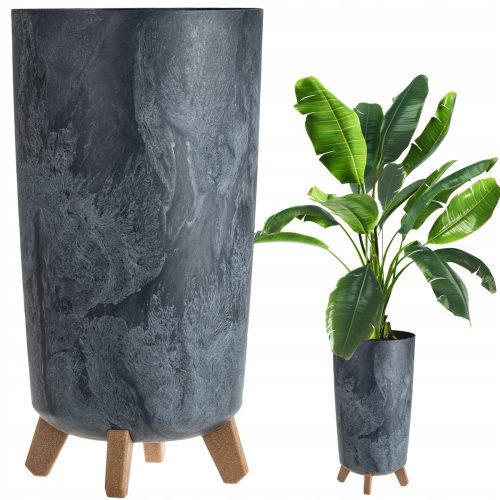  Prosperplast virágcserép 23,9 cm x 23,9 x 44,5 cm átmérő 23,9 cm műanyag szürke és ezüst árnyalatok