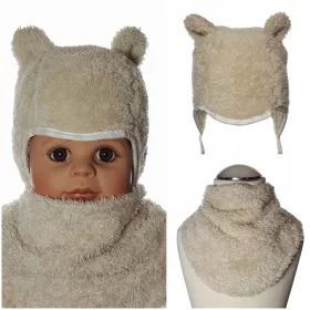   Gyerek sapka - Misia set kalap medve headshscaris 10color 1-3 év