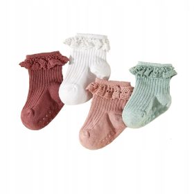   Zoknik a csecsemőknek - Nyílt munkás zokni egy íj r.0-6m 4pak pamut