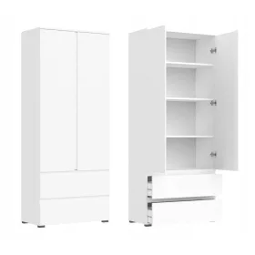 FEHÉR KÉT AJTÓS SZEKRÉNY 80 CM-ES FIÓKKKAL