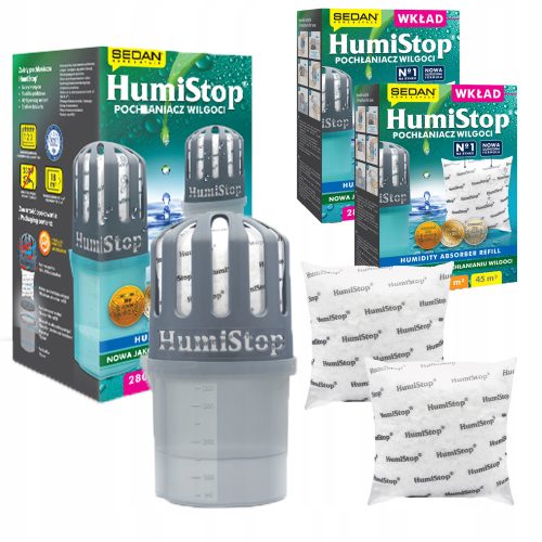 Nedvesség abszorbens Humistop Dehumidifier 3 betéttel ellátja a humistop szedánt