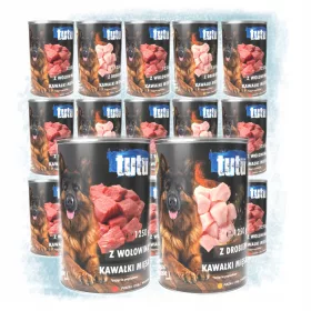    15 kg-os húsdarabok 12 x 1250 g kutyakonzerv nedves eledel szószban