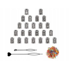   Gyermek hajgumi - 24 szakállgyöngyből álló készlet Wiking + radírok