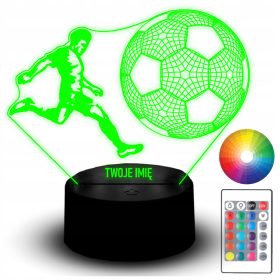   Gyermek éjszakai lámpa - LED éjszakai lámpa futball 3D forgalmi dugók megvilágítottak egy gyermekszoborra