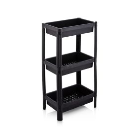 Mobil szekrény, fürdőszoba konyhai polc, fekete 3