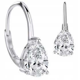   Gyermek fülbevaló - Ezüst fülbevalók nagy angol rögzítés ezüst próba 925 női cirkon